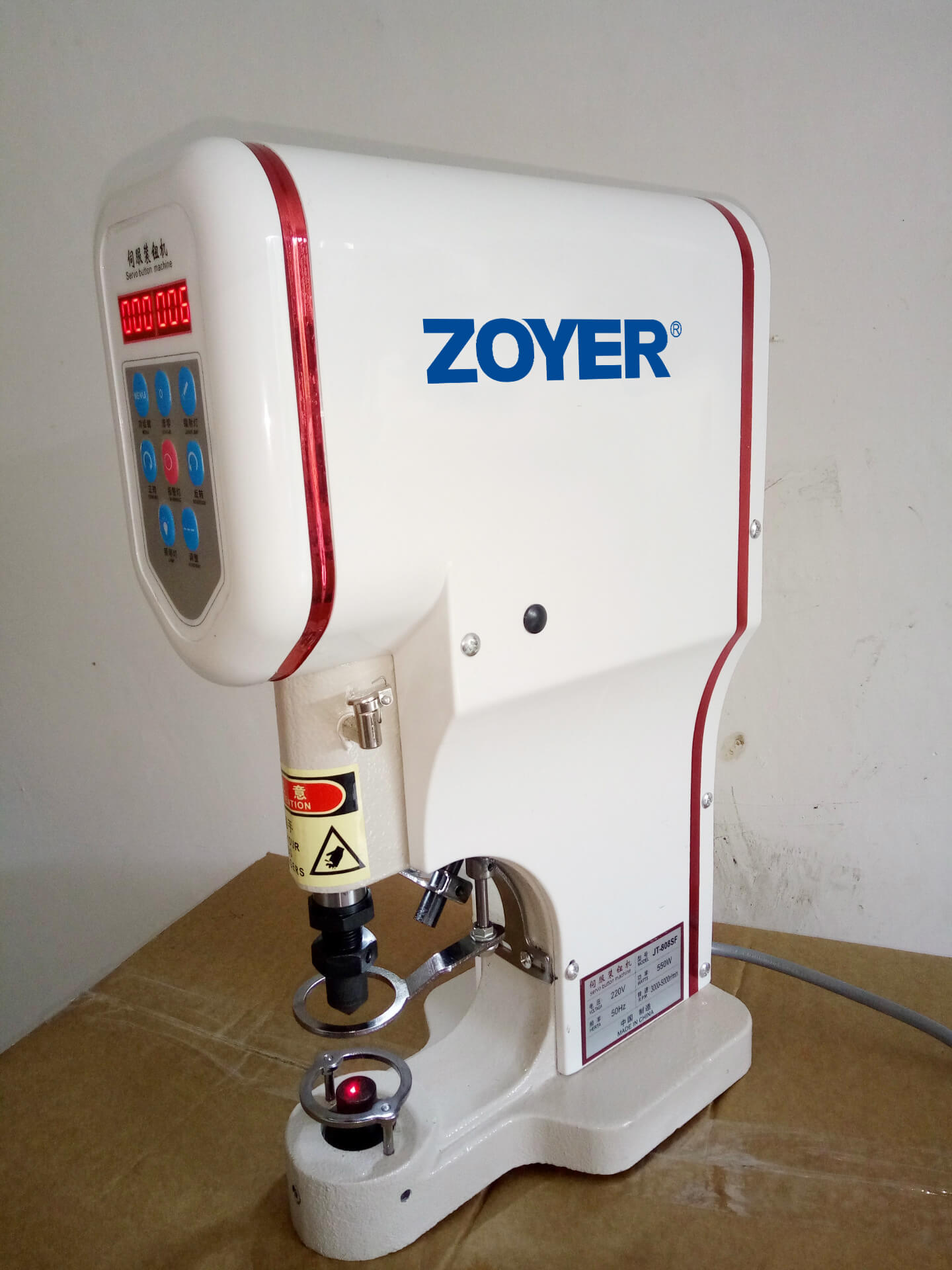 ZY828D zoyer Direct drive snap button attaching machine with infrared